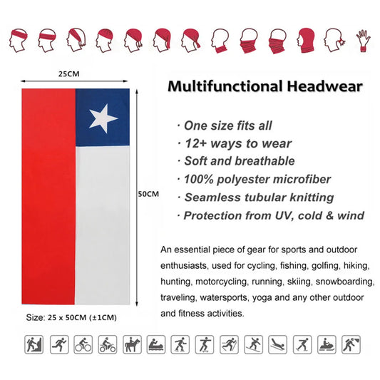 bandana de bandera de chile