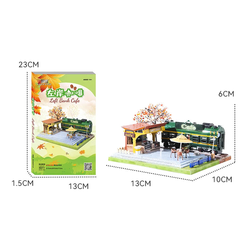 modelos de maquetas: una cafetería, una cabaña y una casa en la playa