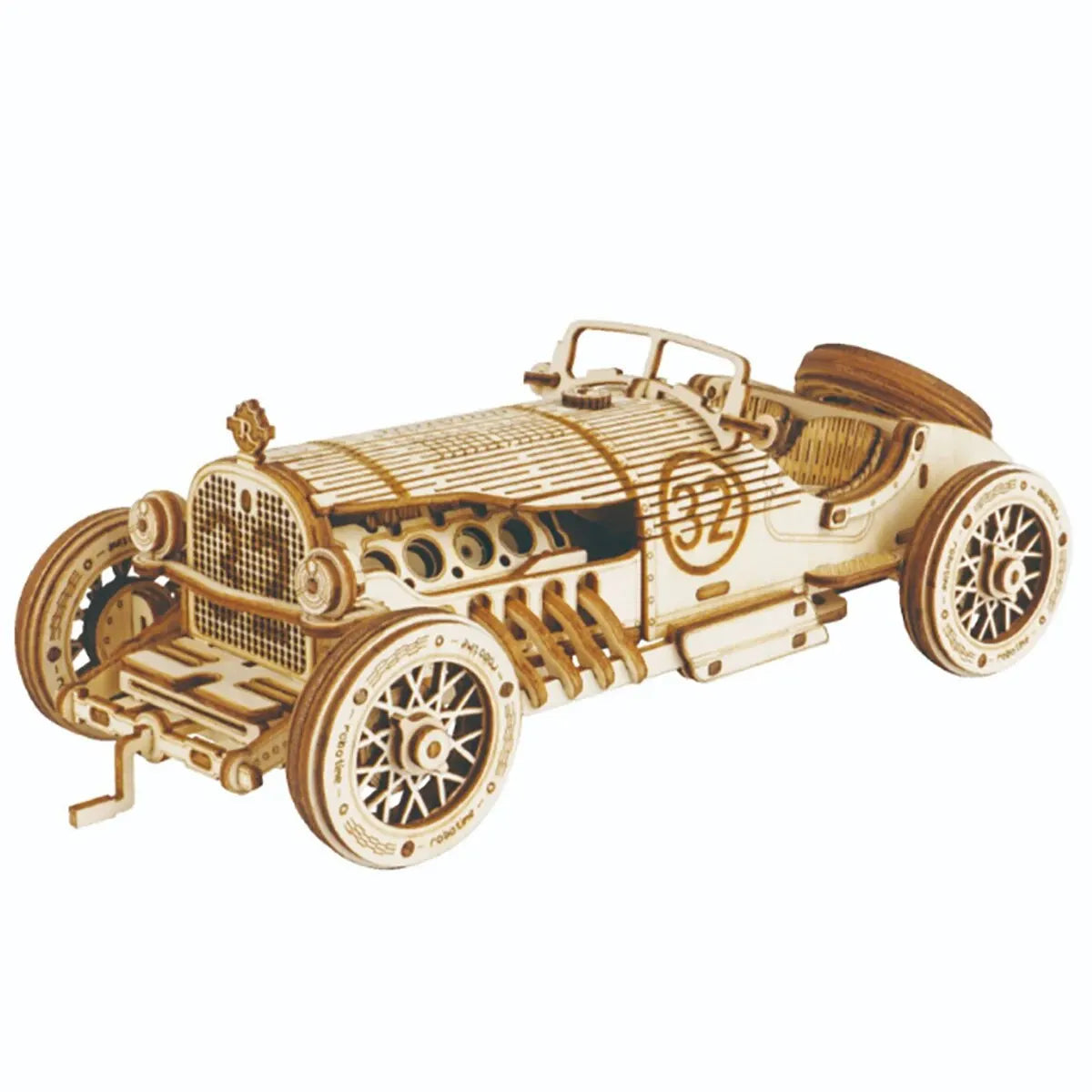 model kit de coche de madera a escala